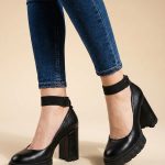 półbuty skórzane damskie na obcasie 9cm