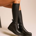 kozaki skórzane na koturnie