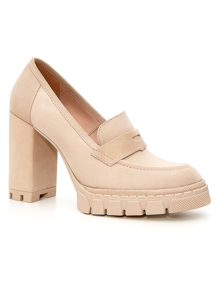 półbuty skórzane na obcasie 9 cm