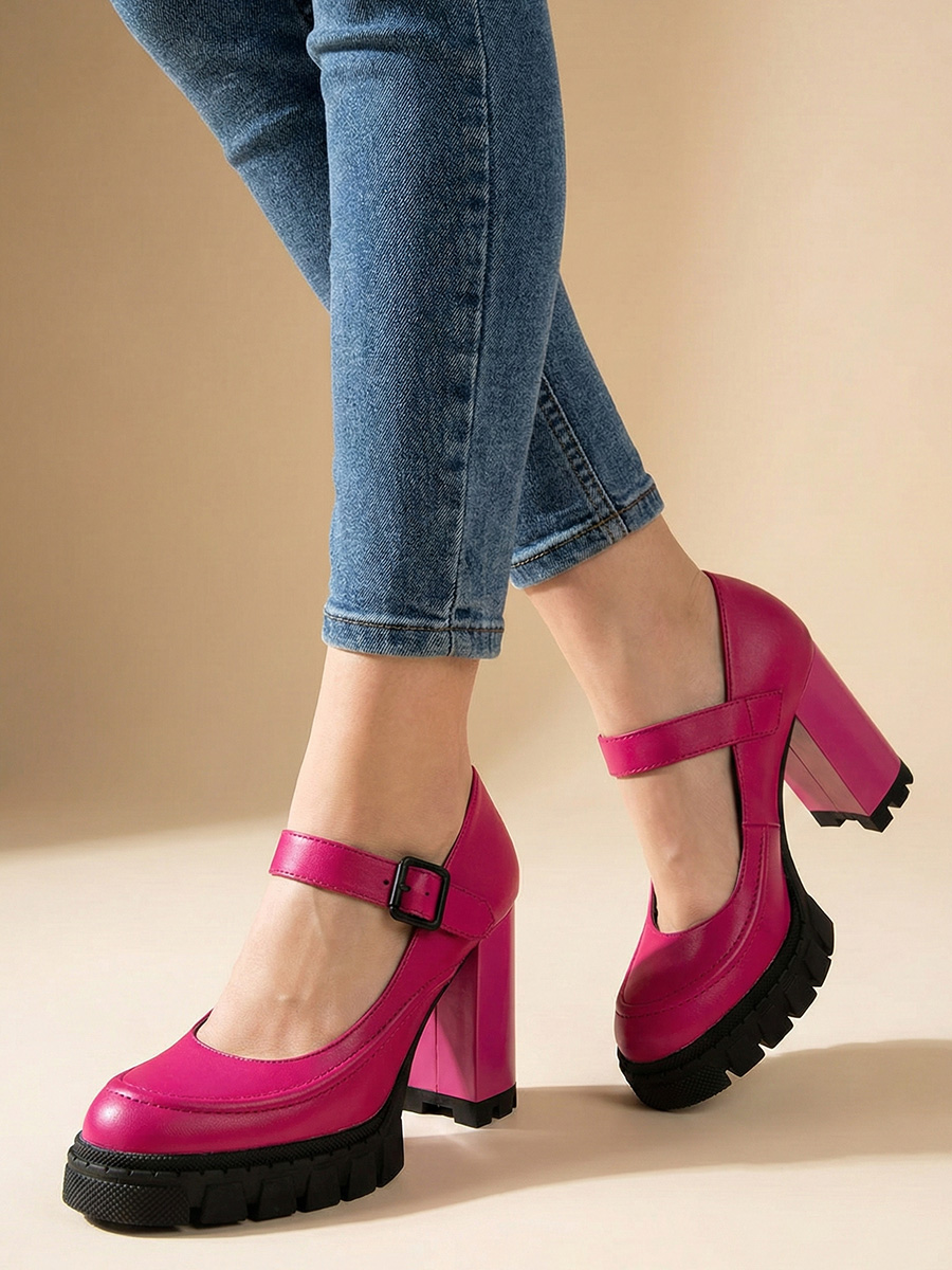 półbuty damskie skórzane na platformie