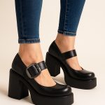 półbuty skórzane na platformie