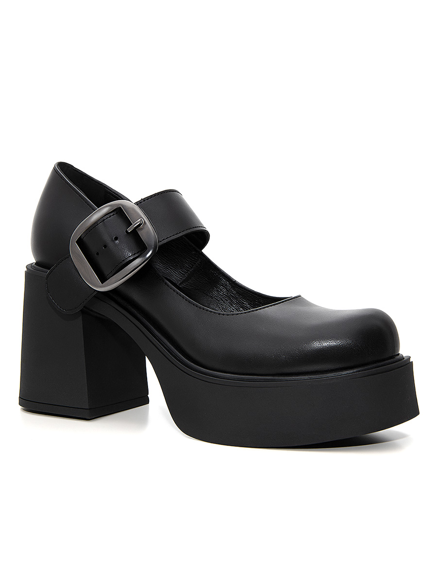 półbuty skórzane na platformie