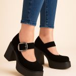 półbuty skórzane na platformie