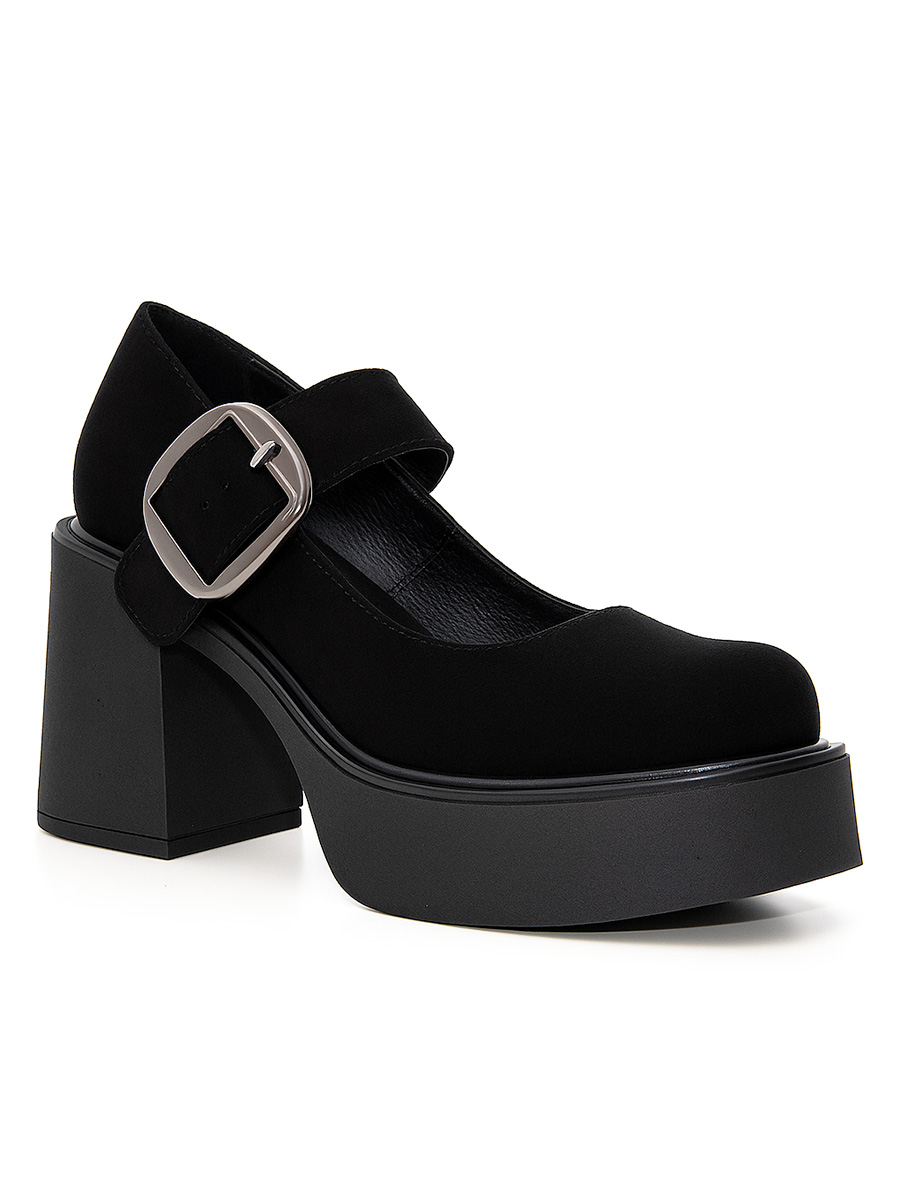 półbuty skórzane na platformie