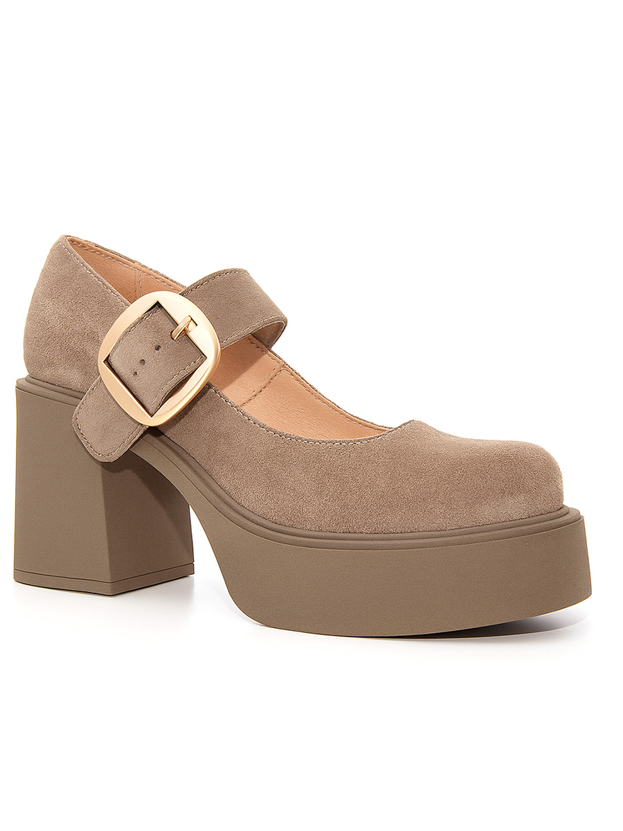 półbuty skórzane na platformie