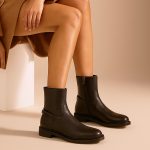 botki skórzane na płaskiej podeszwie