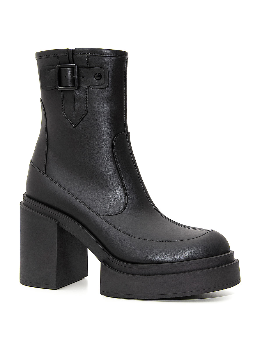 eleganckie botki skórzane na platformie