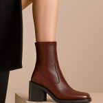 botki skórzane na obcasie