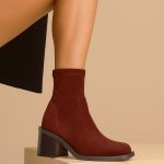 botki skórzane na obcasie