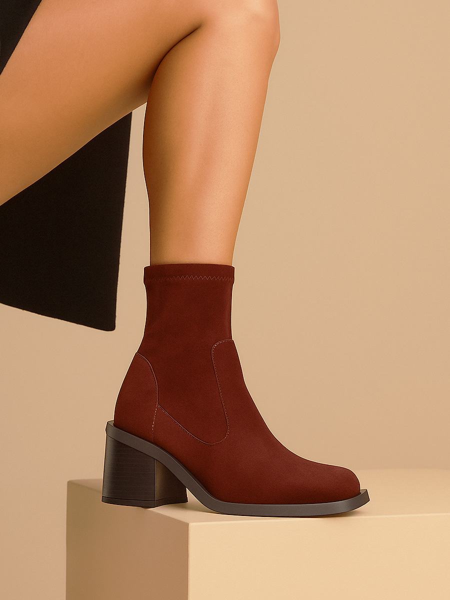 botki skórzane na obcasie