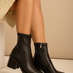 botki skórzane na obcasie