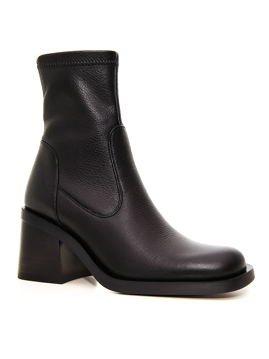 botki skórzane na obcasie