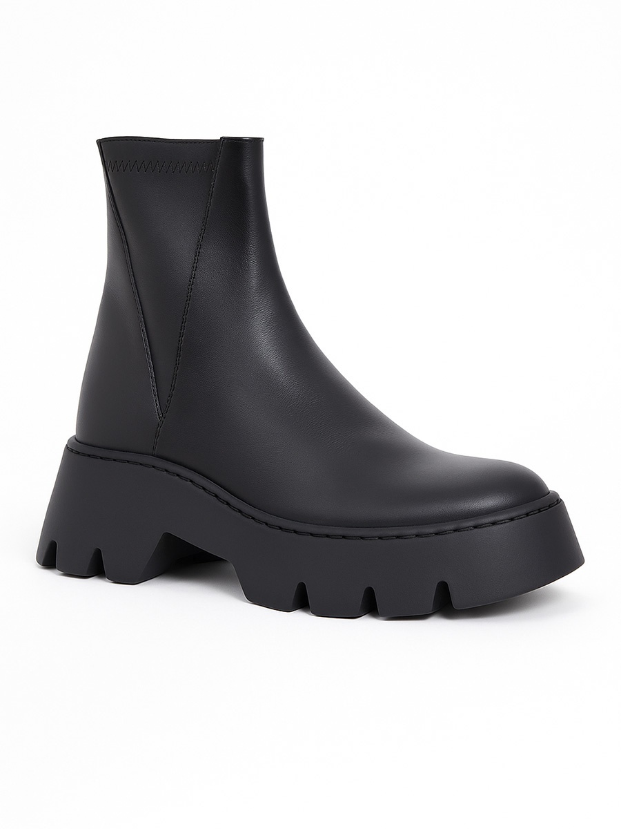 botki skórzane na platformie