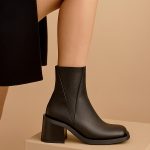 botki skórzane na słupku