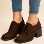 skórzane półbuty na słupku