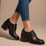 skórzane półbuty na słupku