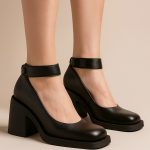 skórzane półbuty na słupku