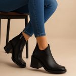 botki skórzane na słupku