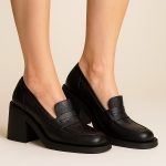 skórzane półbuty na słupku