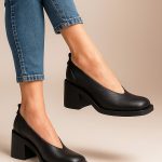 skórzane półbuty na słupku