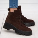 skórzane botki na platformie solevero