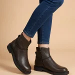 Brązowe Botki Barefoot Veda w stylu barefoot